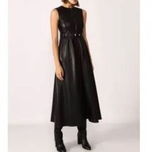 dixie Faux Leather Midi Dress Large